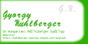 gyorgy muhlberger business card